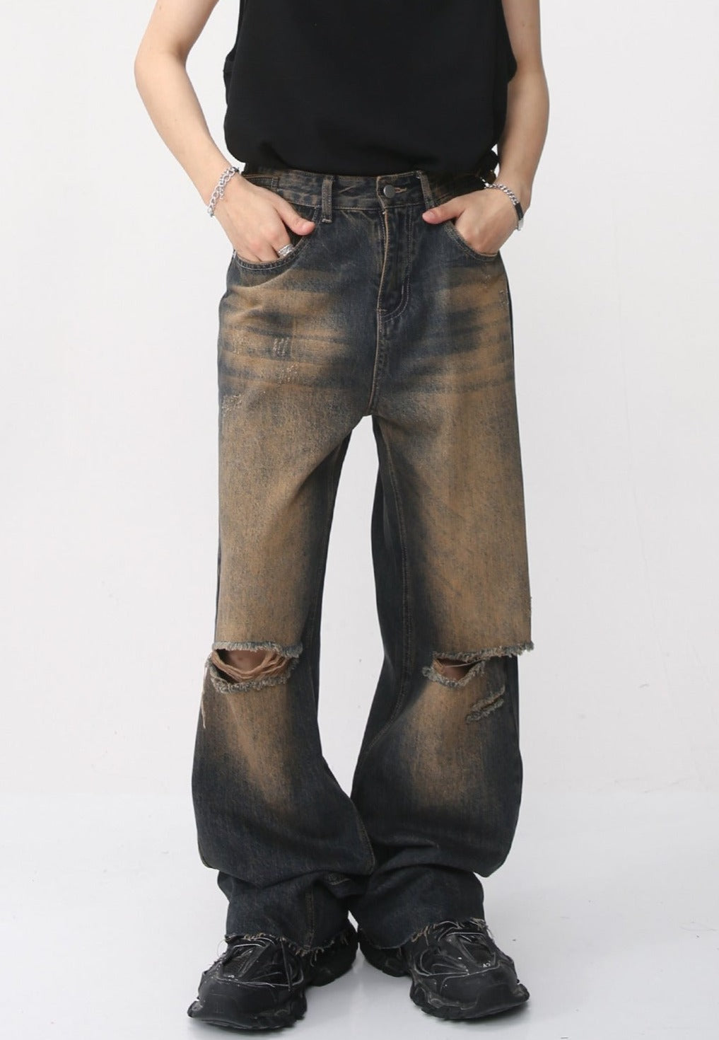 Cut Denim Pants