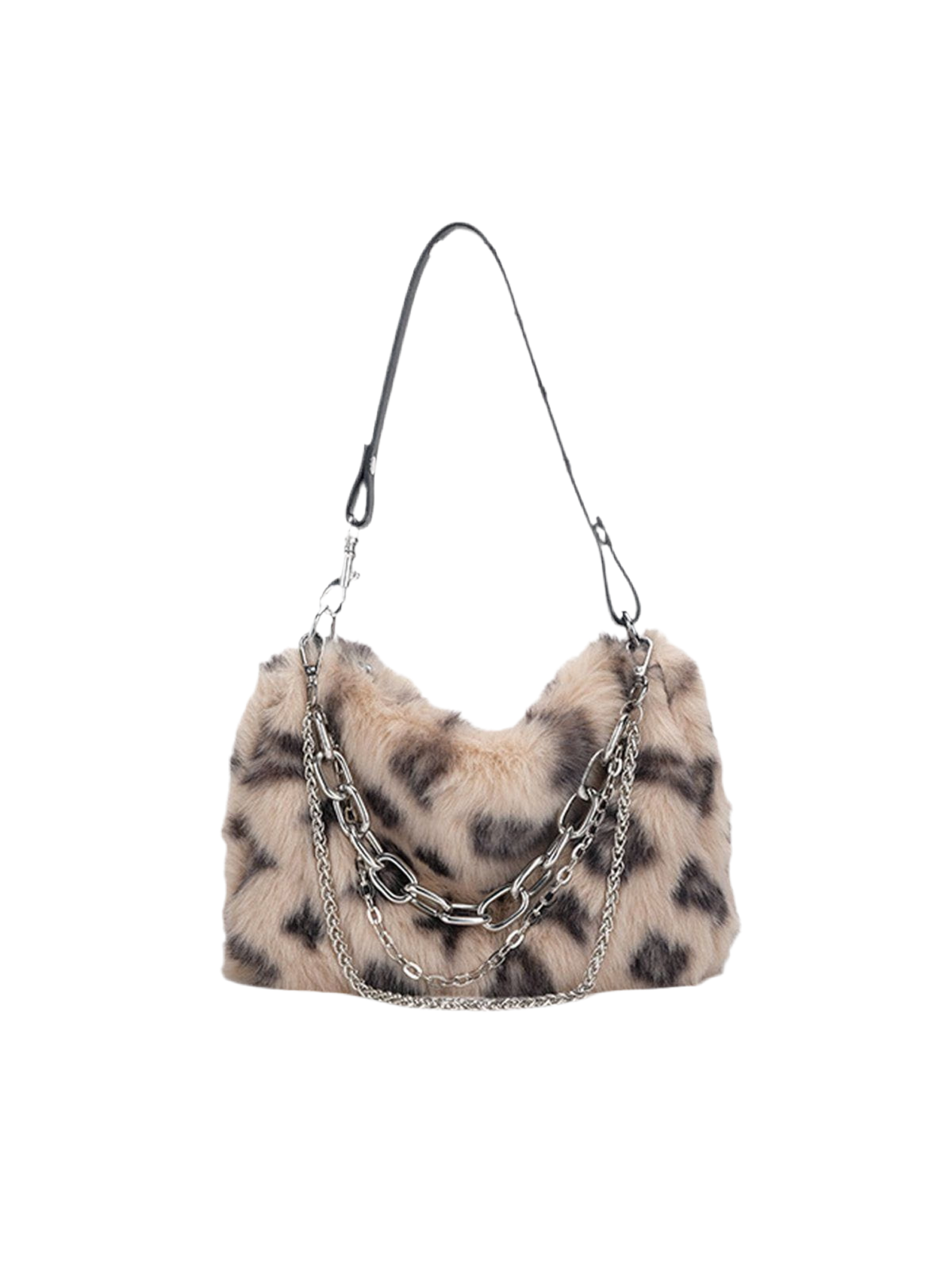 NB Leopard Fleece Chain Bag