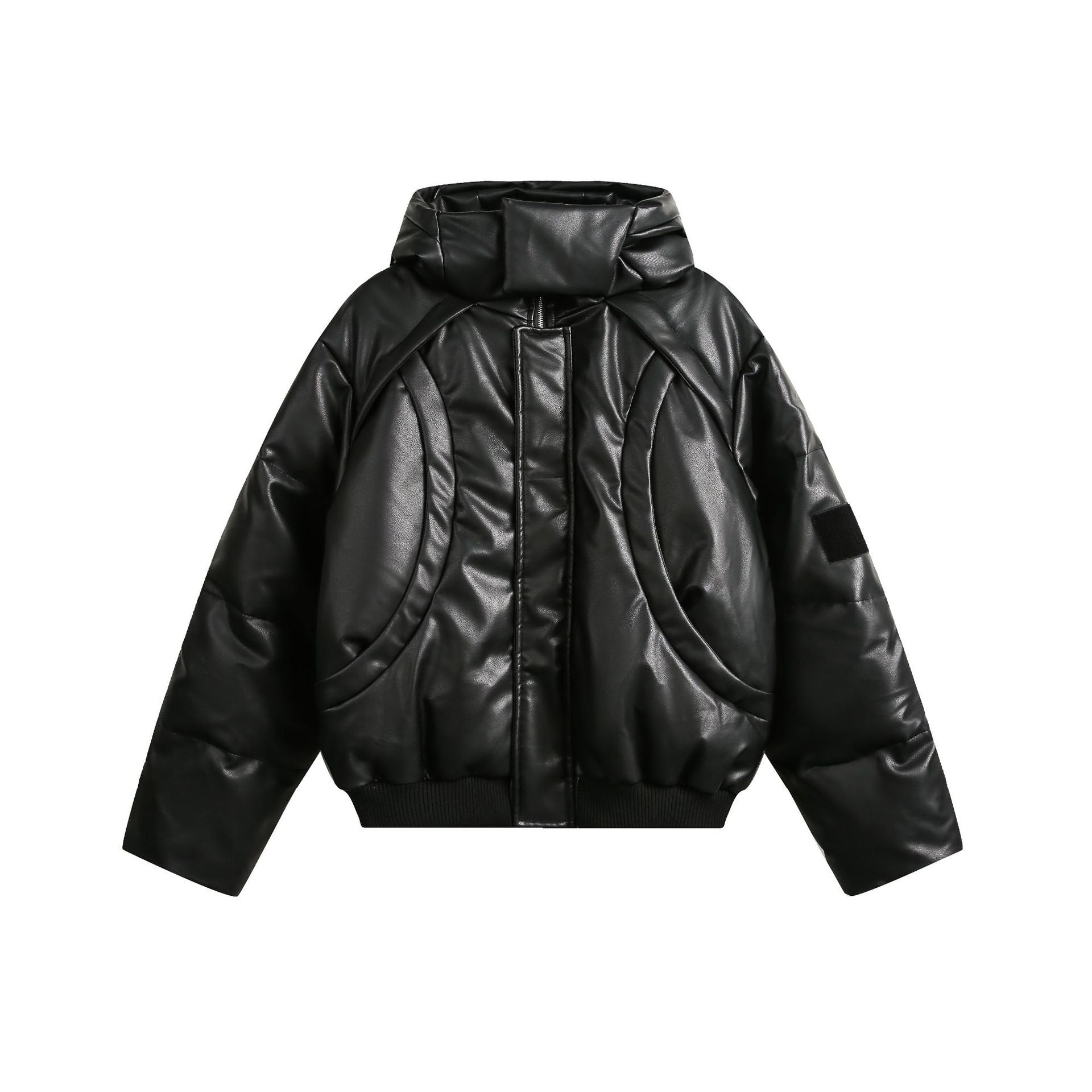 NB Leather Biker Puffer Jacket