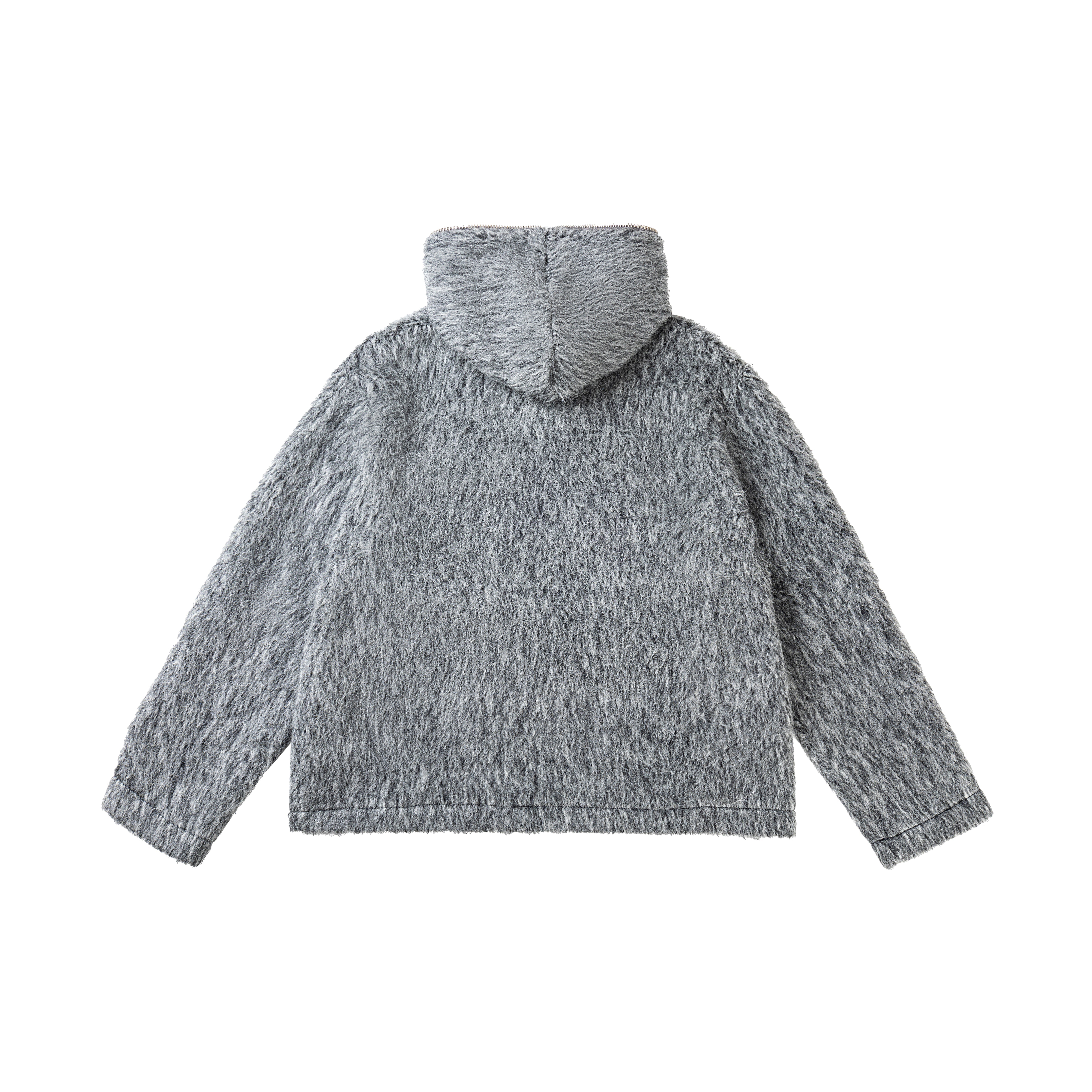 NB mohair hooded Zipper