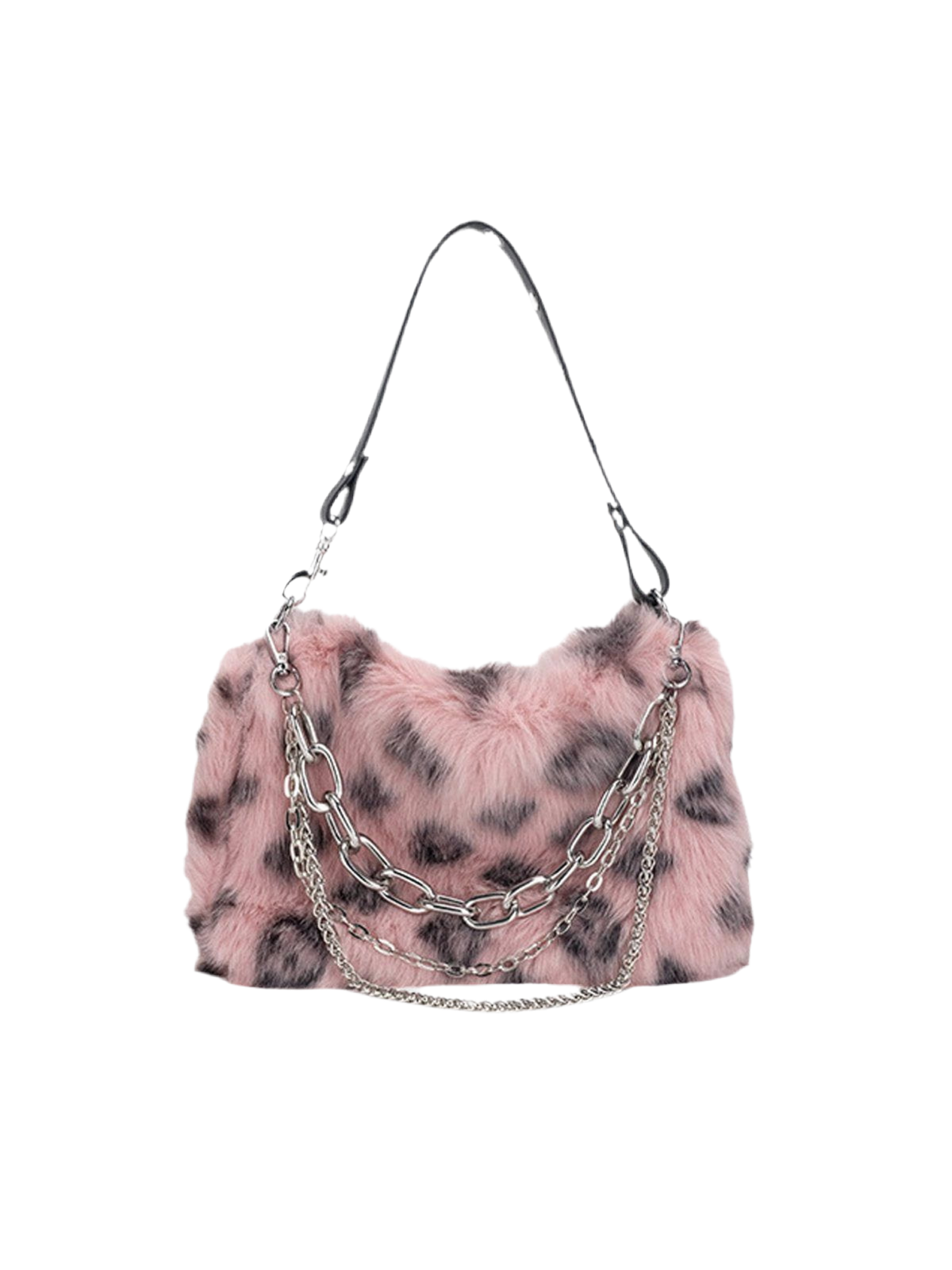 NB Leopard Fleece Chain Bag