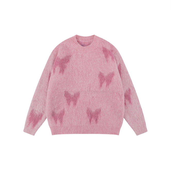 Butterfly Jacquard Sweater - Sustainable Fashion