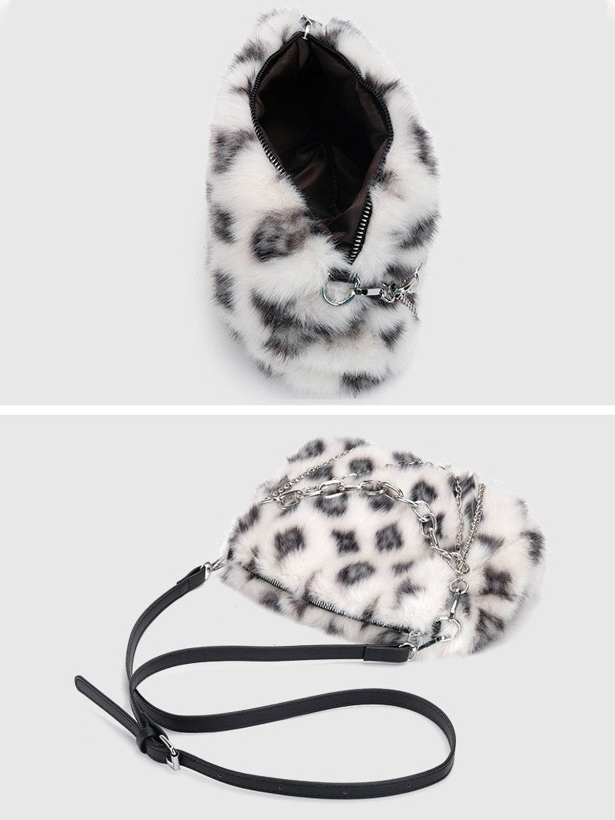 NB Leopard Fleece Chain Bag