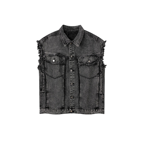 NB Fringe Washed Denim Vest