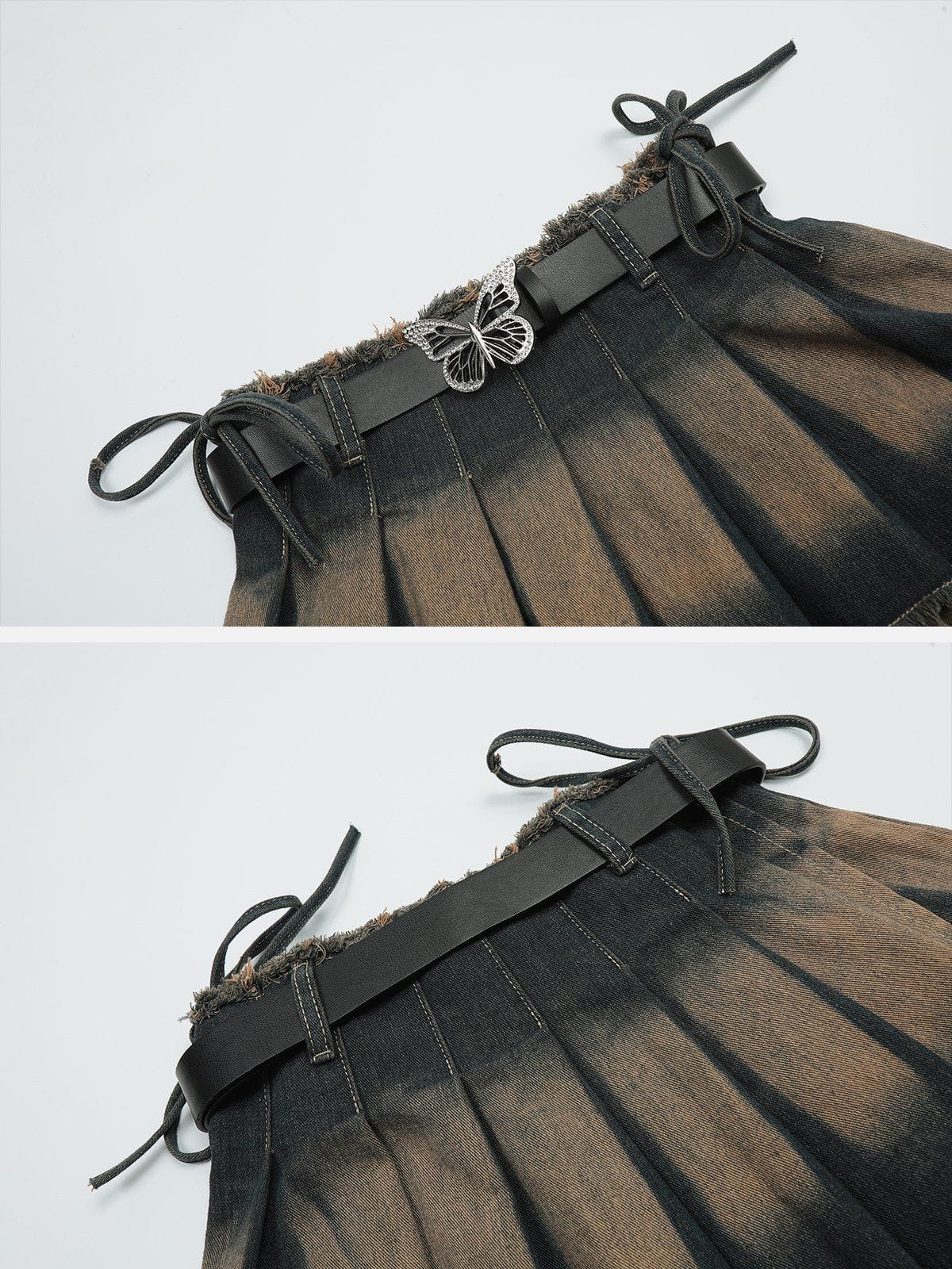 Butterfly Pleated Skirt - Short Skirt