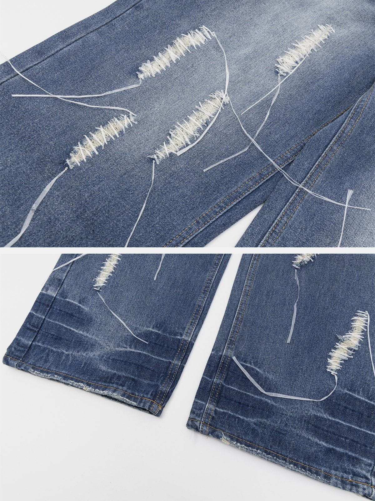 NB Distressed Decorative Band Loose Jeans